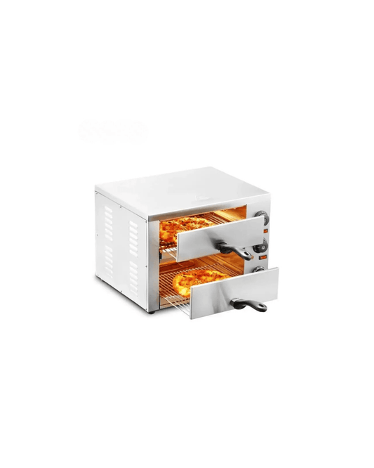 Four à Pizza Électrique  – Double Tiroir Inox