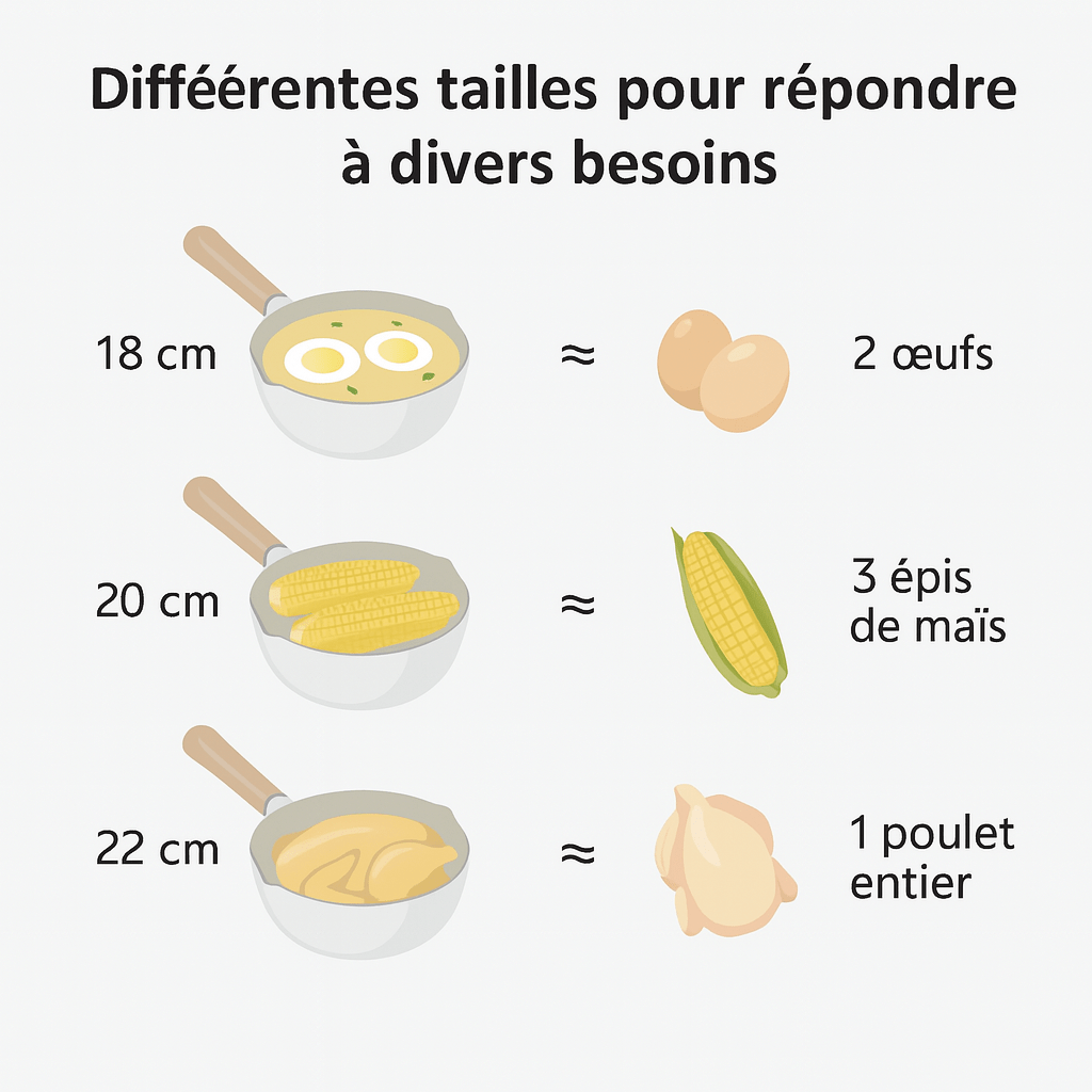 Casseroles Inoxidable et manche en  Bois