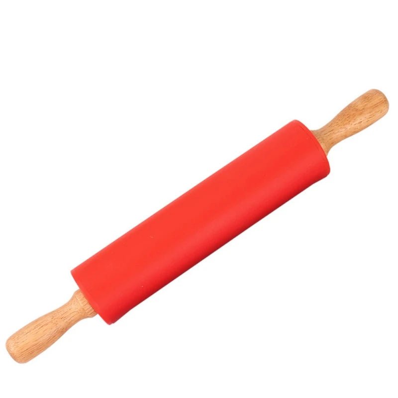Rouleau en silicone et poignées en bois