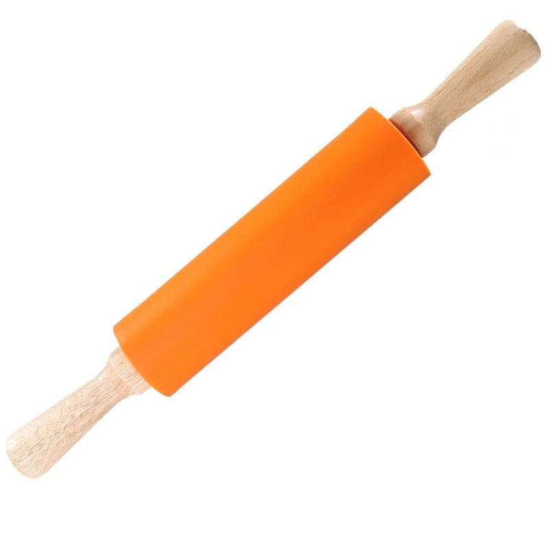 Rouleau en silicone et poignées en bois