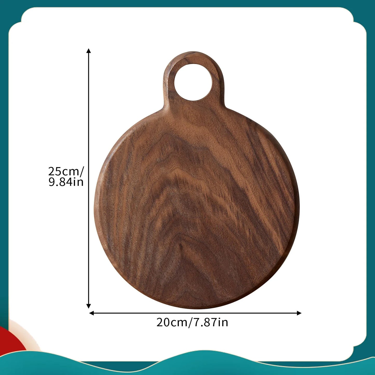 Mini Planche à Découper Ronde Noyer-Plateau Apéritif