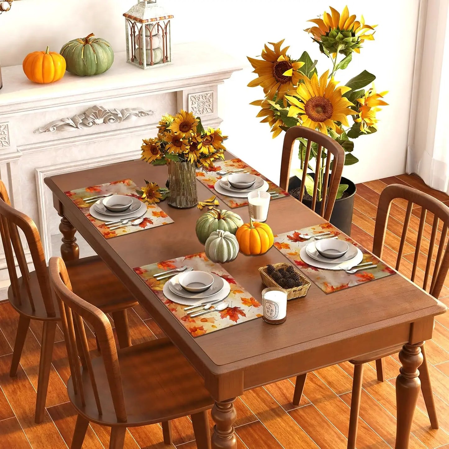 Set de 4 Sets de Table Feuilles d’Érable Automne