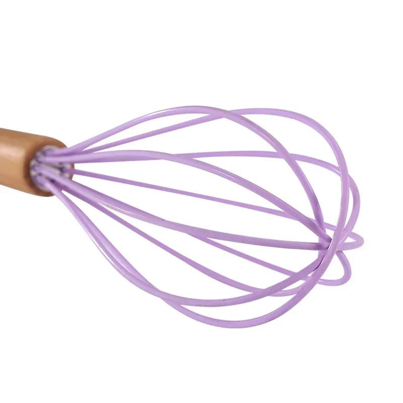 Fouet Pastel en Silicone avec Manche en Bois