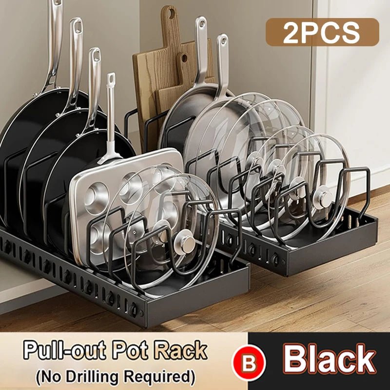 Organisateur coulissant pour casseroles et couvercles