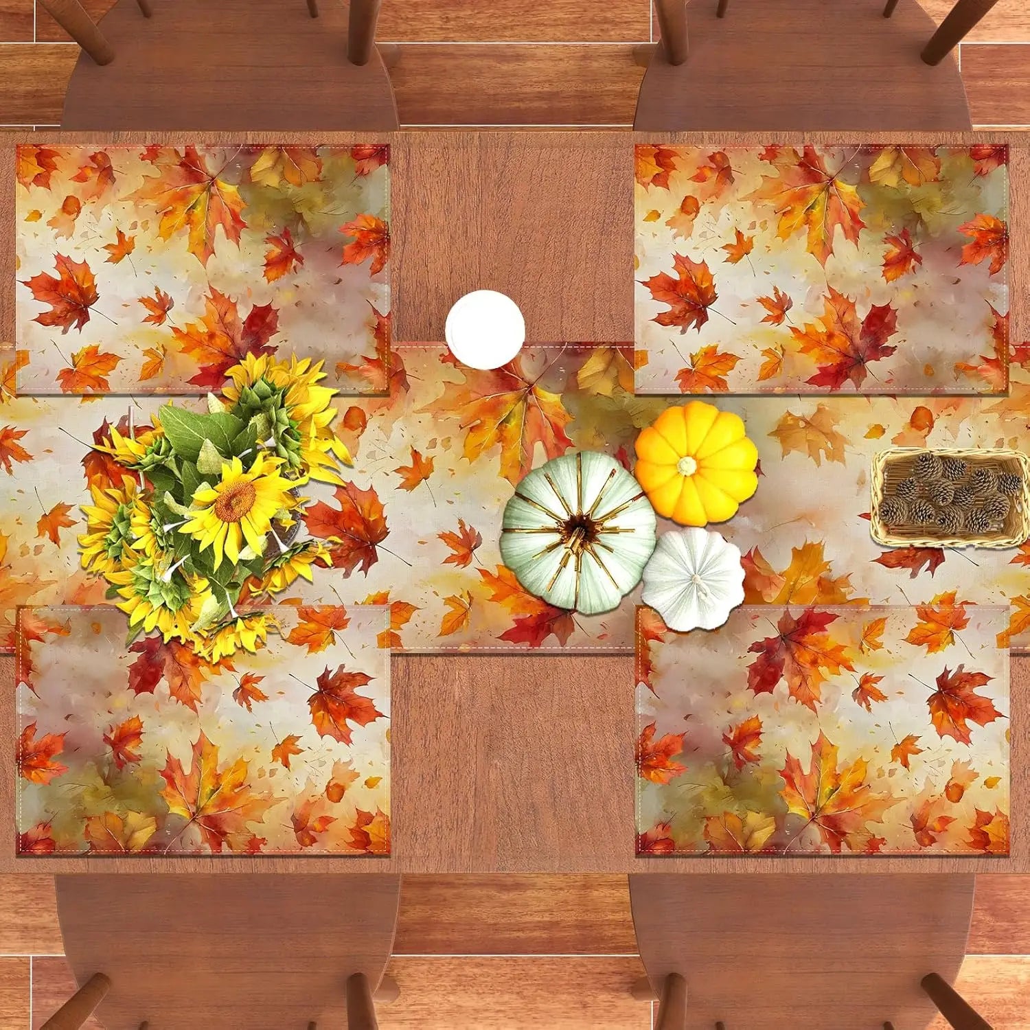 Set de 4 Sets de Table Feuilles d’Érable Automne