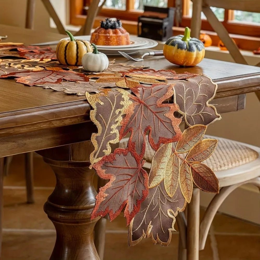 Chemin de Table Automne Marron Feuilles d’Érable