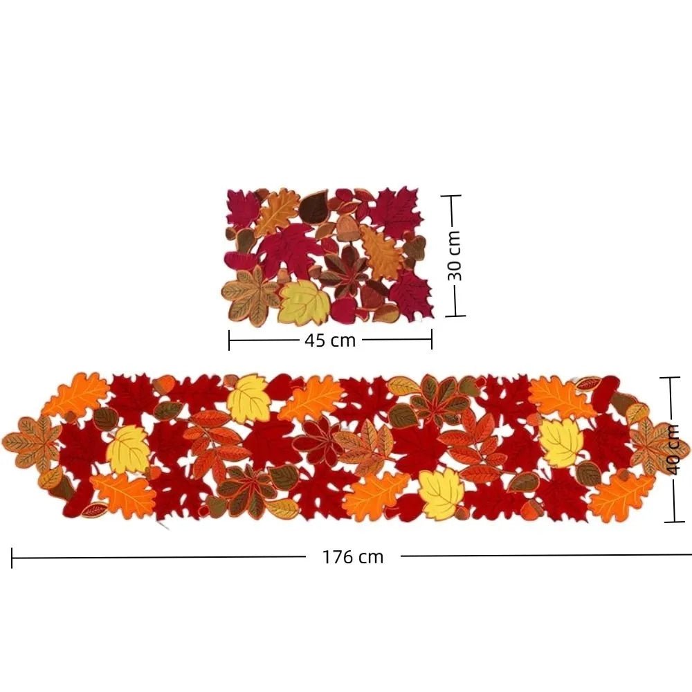 Chemin de Table Automne Marron Feuilles d’Érable
