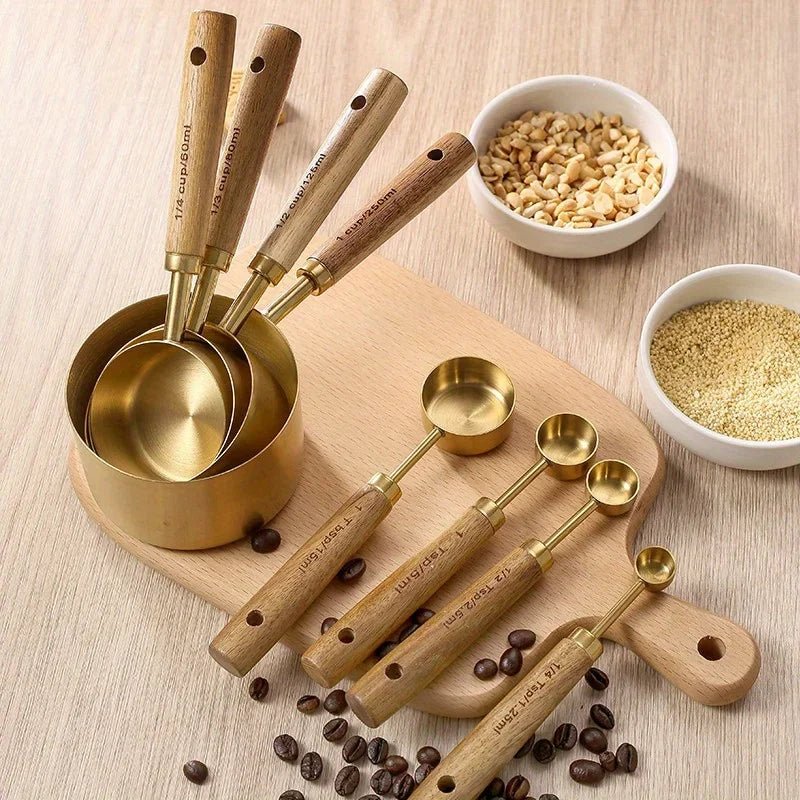 Set de Cuillères Doseuses Bois et Laiton