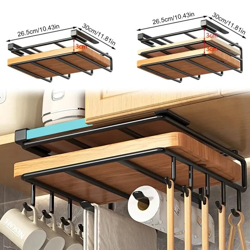 Organisateur Suspendu en Acier Inoxydable – Rangement Compact Multifonction