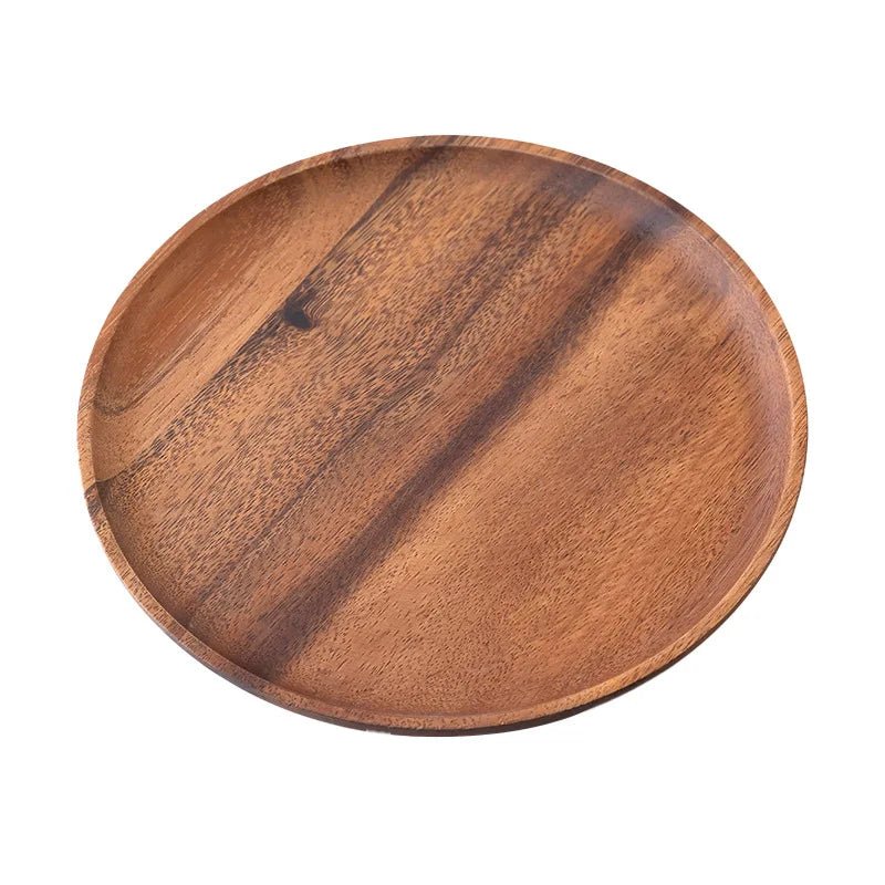 Assiette en Bois Ronde  Style Japonais