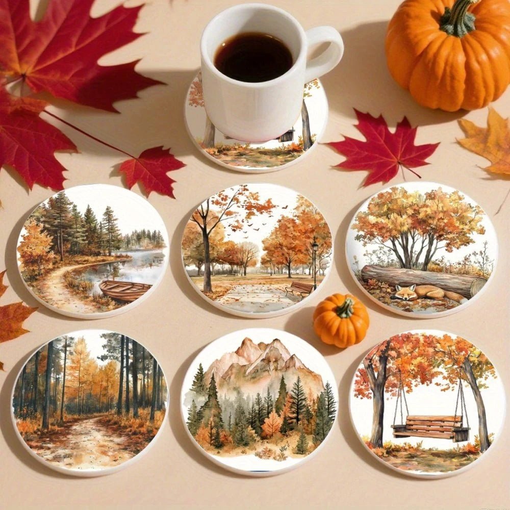 Sous-verres en bois automne artistique
