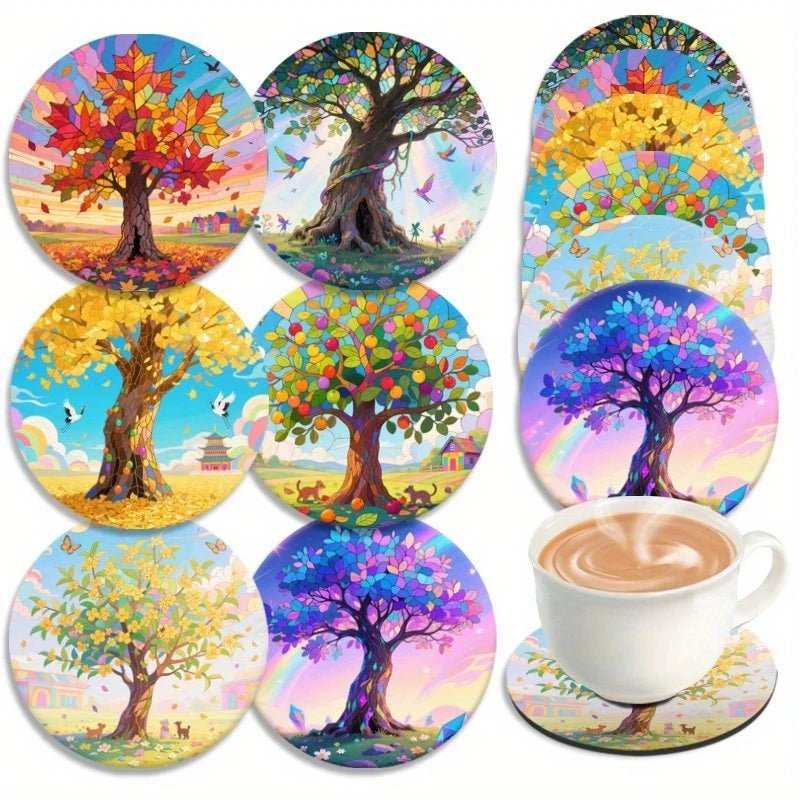 Sous-verres en bois automne artistique