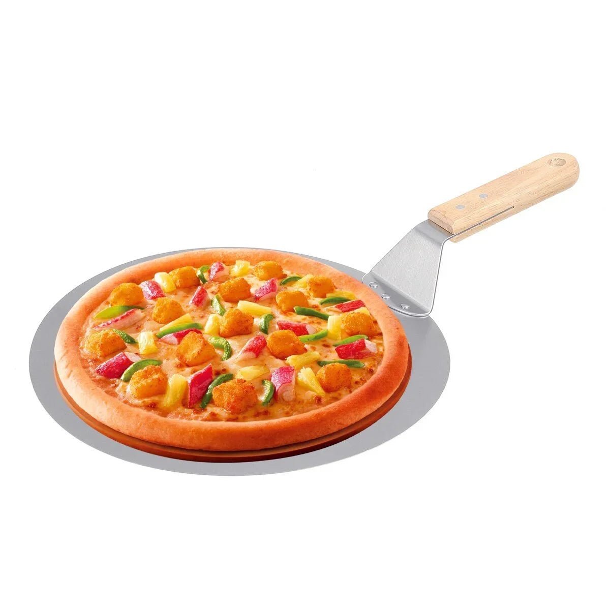 Pelle Ă  pizza inox avec manche en bois