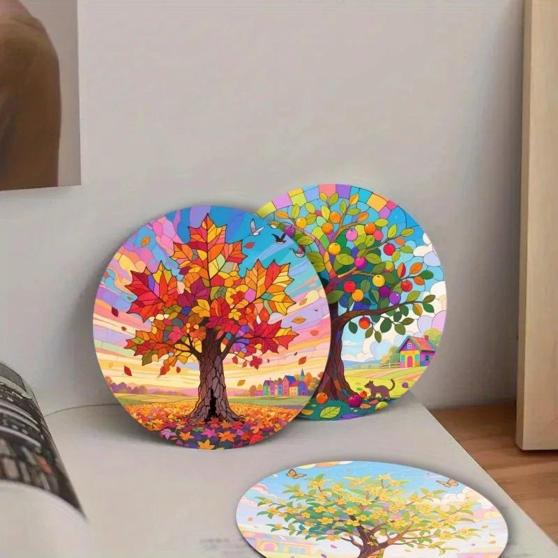 Sous-verres en bois automne artistique