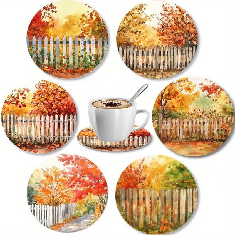 Sous-verres en bois automne artistique