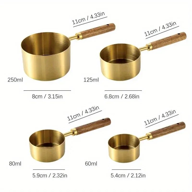 Set de Cuillères Doseuses Bois et Laiton