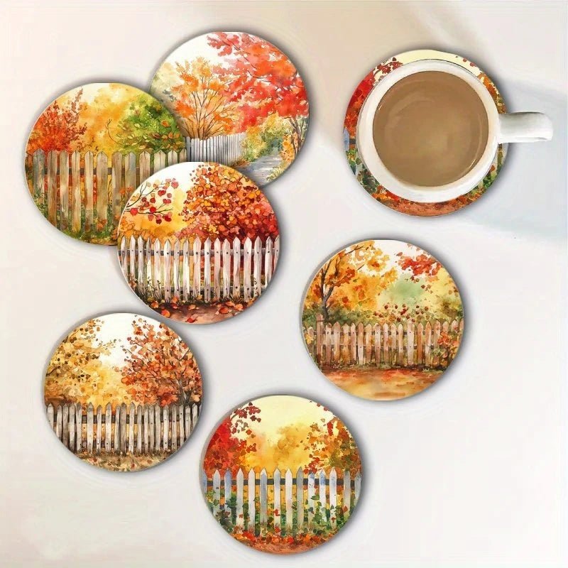 Sous-verres en bois automne artistique