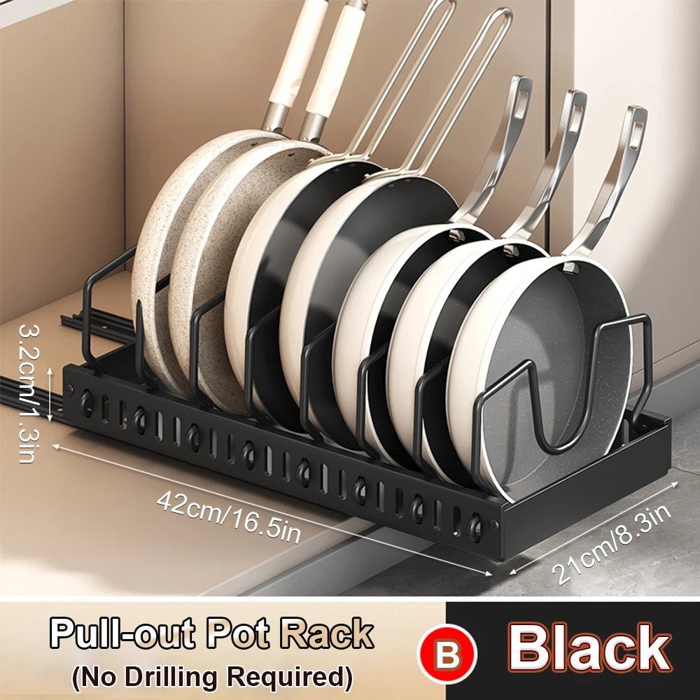 Organisateur coulissant pour casseroles et couvercles