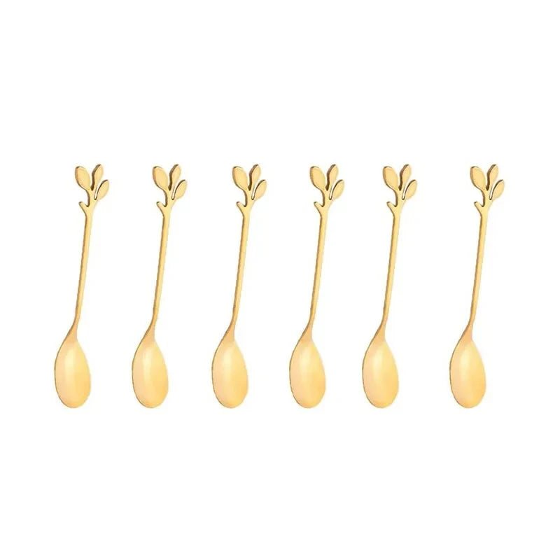 Lot de 6 cuillères en inox doré - Boutique Cuisine AZ