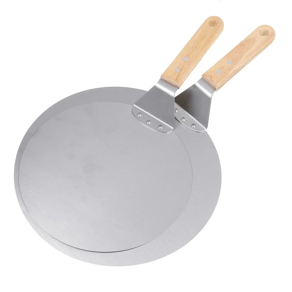 Pelle Ă  pizza inox avec manche en bois
