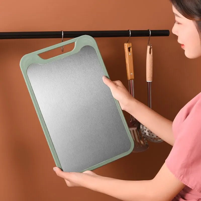 Planche à Découper Double Face Inox et Plastique