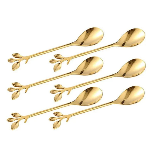 Lot de 6 cuillères en inox doré - Boutique Cuisine AZ