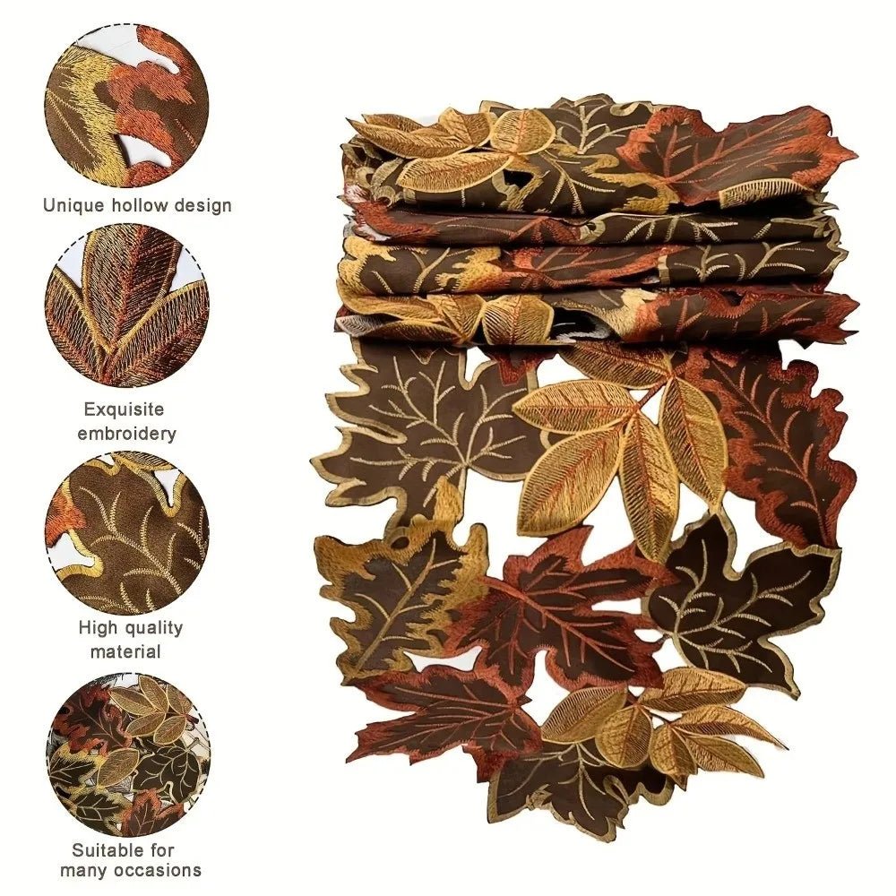 Chemin de Table Automne Marron Feuilles d’Érable