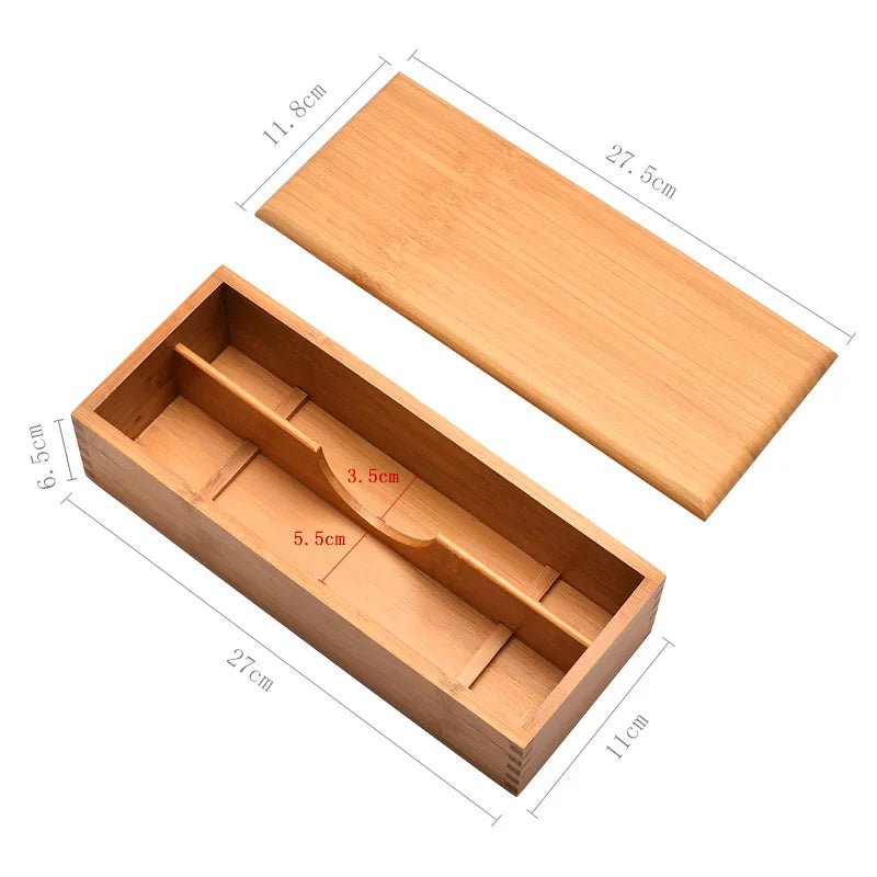 Boîte de Rangement en Bambou pour Couverts