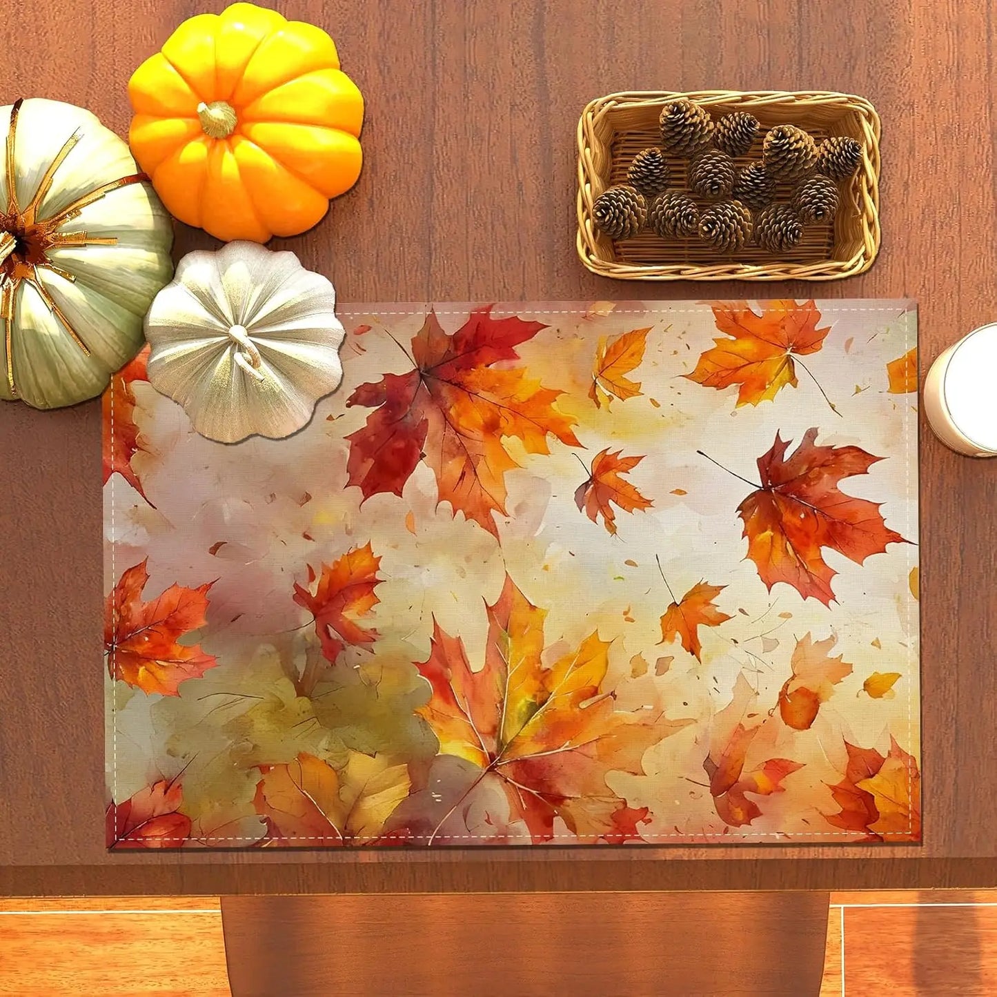 Set de 4 Sets de Table Feuilles d’Érable Automne