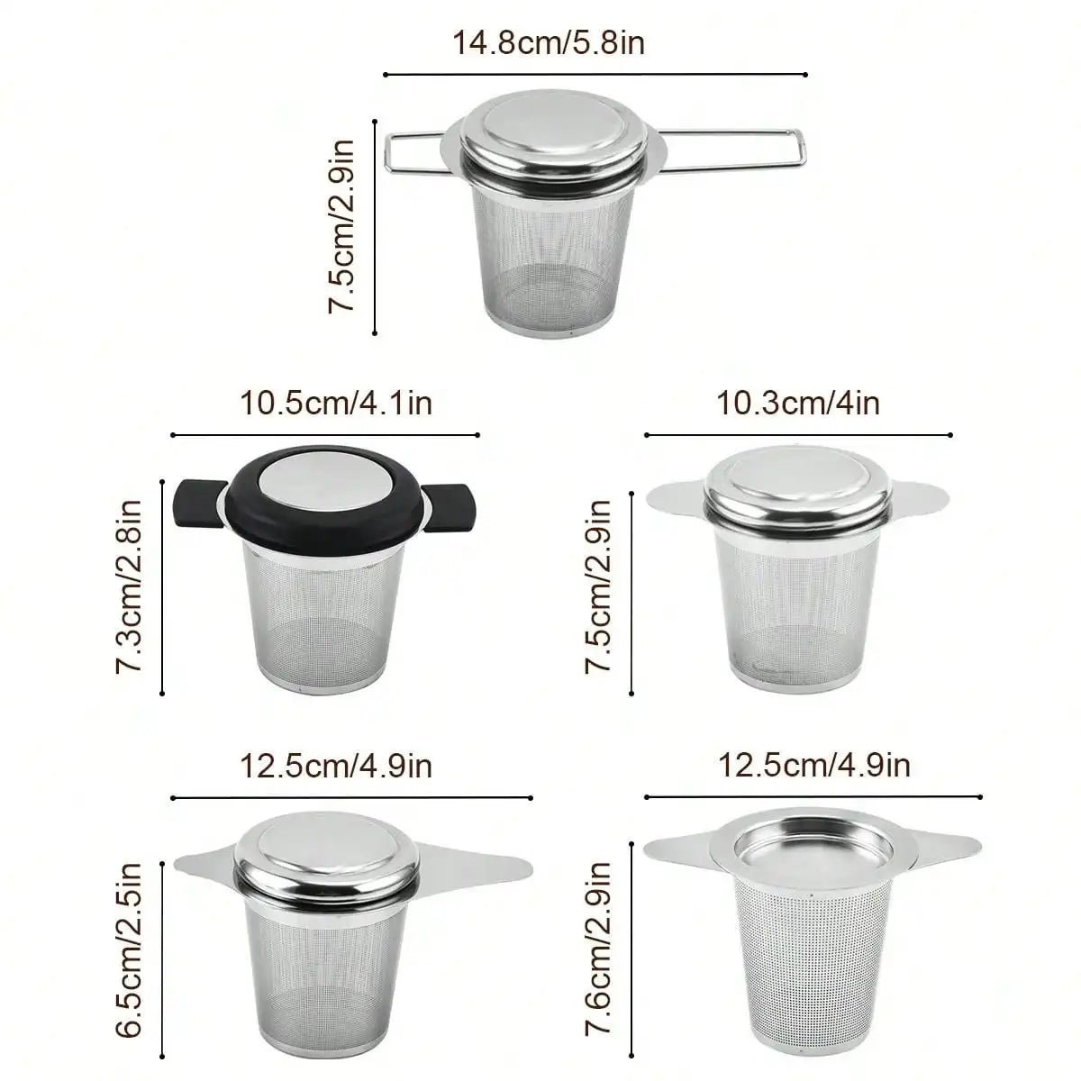 Infuseur à Thé – Acier Inoxydable à Mailles Fines avec Poignées et Couvercle