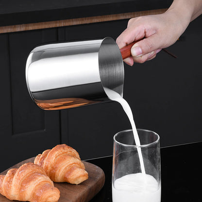 Cafetière turque en acier inoxydable avec manche en bois