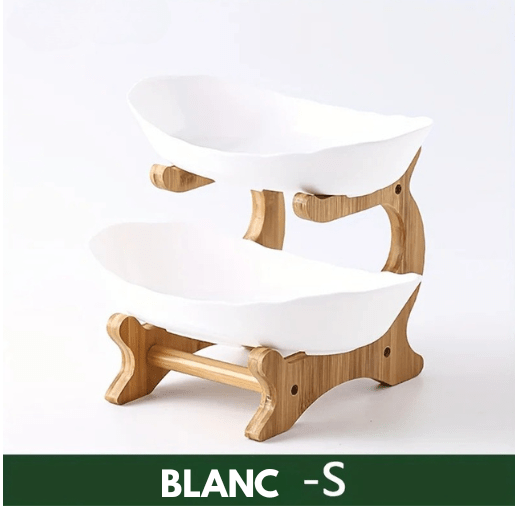 Présentoir à fruits en bambou  – Support moderne pour cuisine