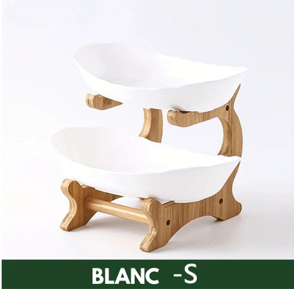 Présentoir à fruits en bambou  – Support moderne pour cuisine