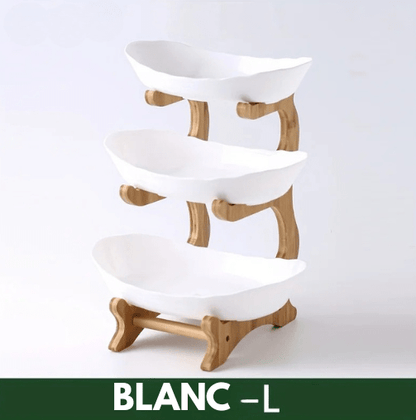 Présentoir à fruits en bambou  – Support moderne pour cuisine