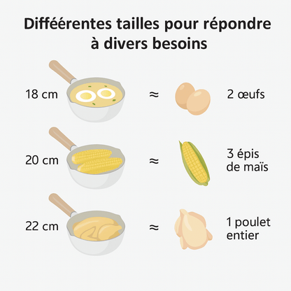 Casseroles Inoxidable et manche en  Bois