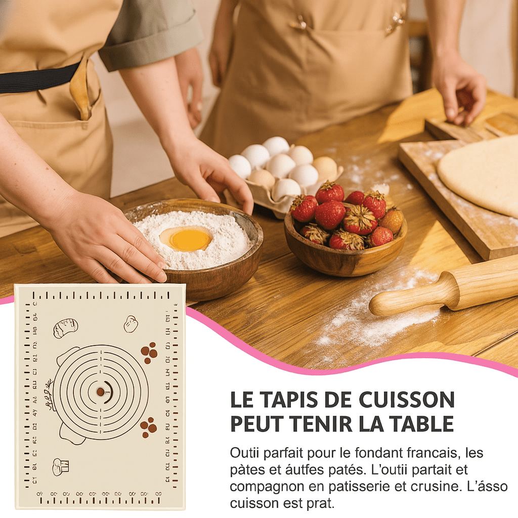 Tapis de Pâtisserie Antidérapant et Antiadhésif Motif - Ours