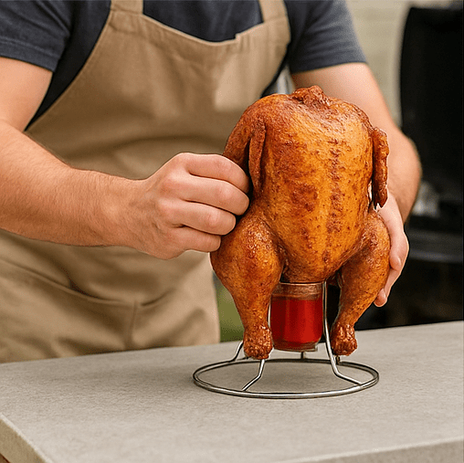 Support Poulet à la Canette Inox