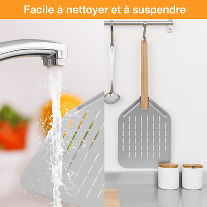 Pelle à pizza en aluminium – manche bois.