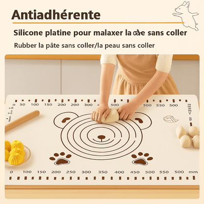 Tapis de Pâtisserie Antidérapant et Antiadhésif Motif - Ours