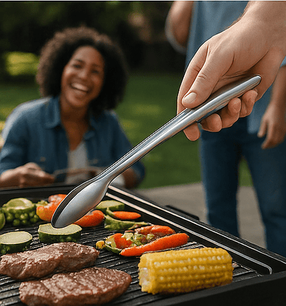 Pinces de Barbecue en Acier Inox– Poignée Longue Antidérapante - Boutique Cuisine AZ