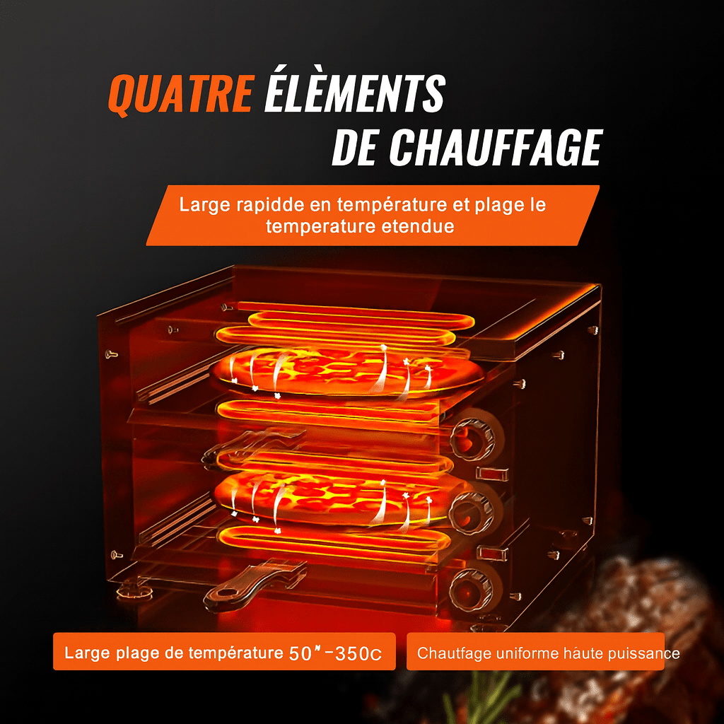 Four à Pizza Électrique  – Double Tiroir Inox