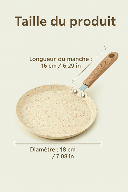 Poêle  Crêpière  Antiadhésive Pierre Naturelle