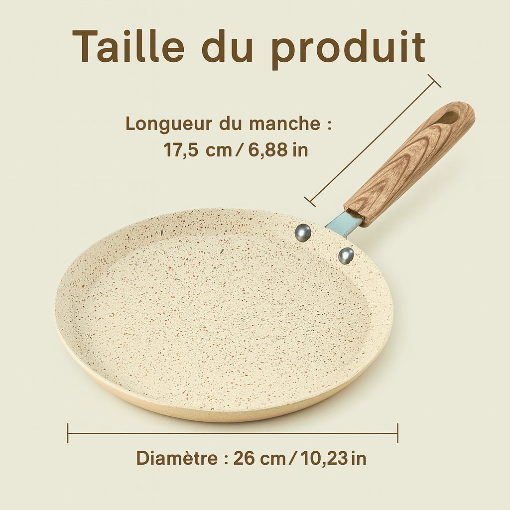 Poêle  Crêpière  Antiadhésive Pierre Naturelle