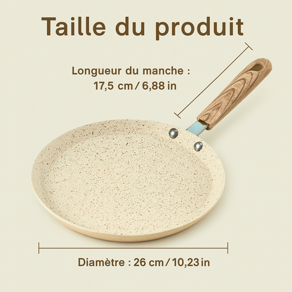 Poêle  Crêpière  Antiadhésive Pierre Naturelle