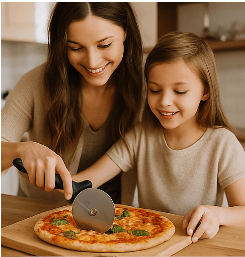 Roue Coupe-Pizza en Acier Inoxydable – Manche Ergonomique