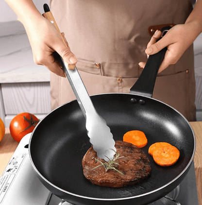 Pinces Barbecue en Acier Inoxydable et Poignée Chêne