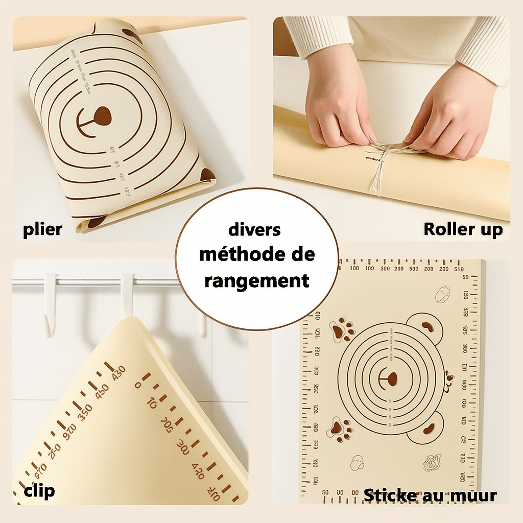 Tapis de Pâtisserie Antidérapant et Antiadhésif Motif - Ours