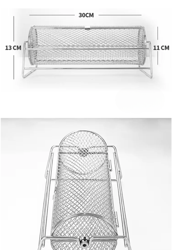 Panier Rotatif BBQ en Acier Inoxydable