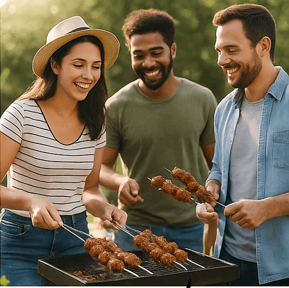 Set de 6 brochettes BBQ en inox & bois - Boutique Cuisine AZSet de 6 brochettes BBQ en inox & bois