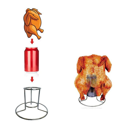 Support Poulet à la Canette Inox